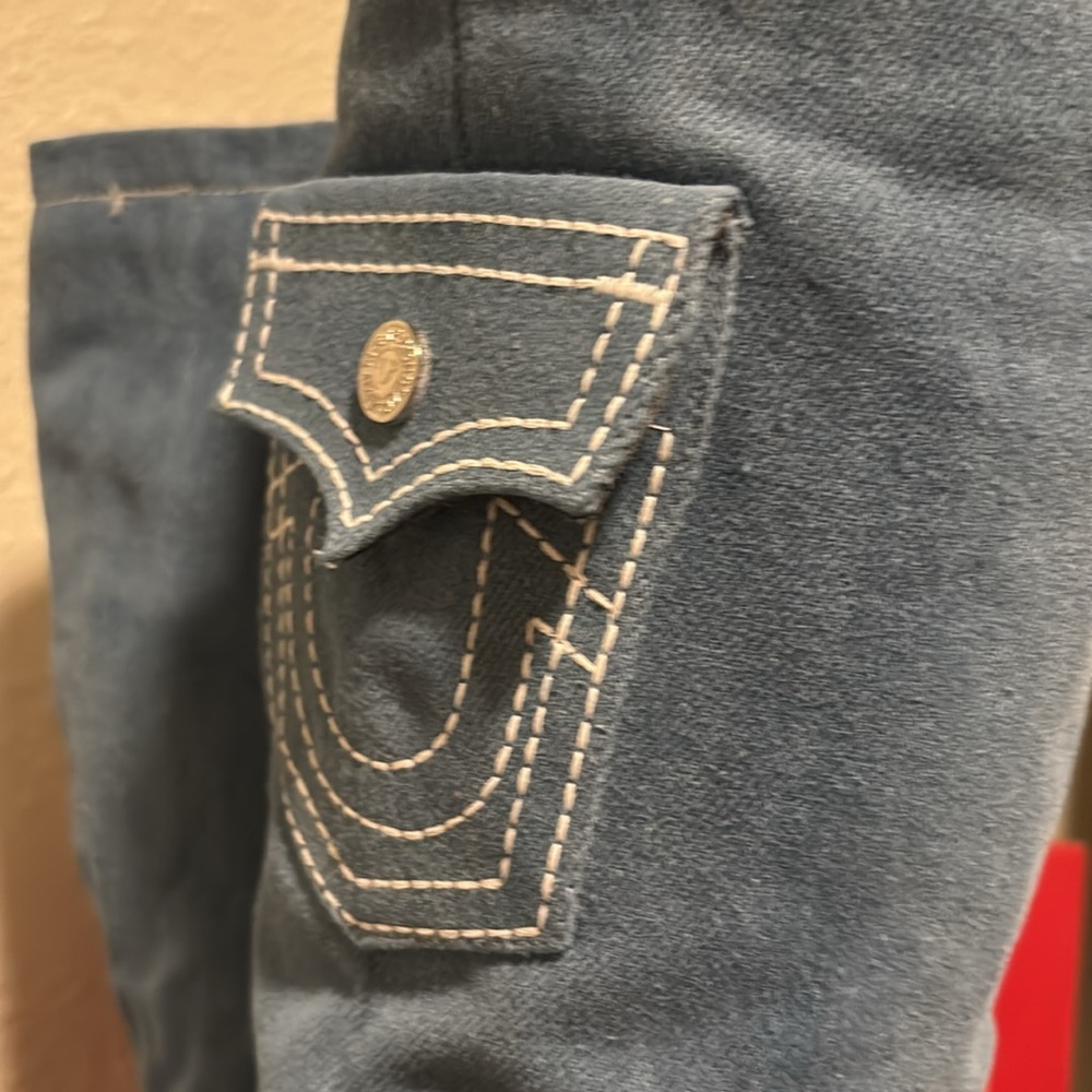 True Religion Blue Denim Knee-High Boots - Picture 9 of 13